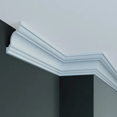 Produktbild von PROVISTON | Stuckleiste | Polyurethan | 64 x 69 x 2000 mm | Weiß | Deckenleiste