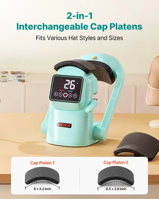 Immagine prodotto di VEVOR pressa termica automatica per cappelli, con 2 piastre intercambiabili, apertura e rilascio automatico, touch screen per il controllo del tempo e della temperatura, pressione di trasferimento del calore per cappellini, verde