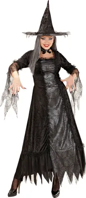 Produktbild von SPIDERWEB WITCH (Kleid mit Reifrock, Hut) Größe M