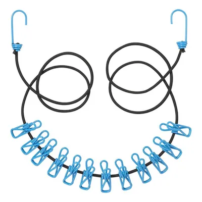 Imagen del producto de Tendedero mínimo 200 cm - máximo 330 cm, ideal para camping, sótano. Incluye 12 pinzas para la ropa