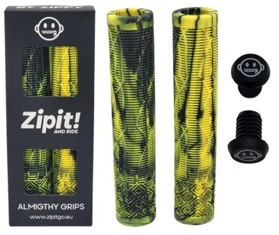 Produktbild von Zipit Almighty Grips 160mm flanschlose Stunt-Scooter- und BMX-Griffe – einfarbig und zweifarbig – inklusive Lenkerenden