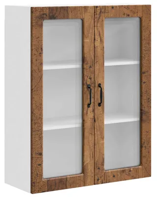 Produktbild von vidaXL Wandglas-Schrank PORTO Altholz 80 x 31 x 100 cm Holzwerkstoff