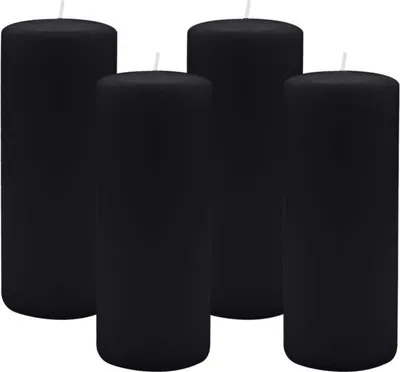Produktbild von 4er Set Adventskranzkerzen Schwarz Ø 80 x 200 mm