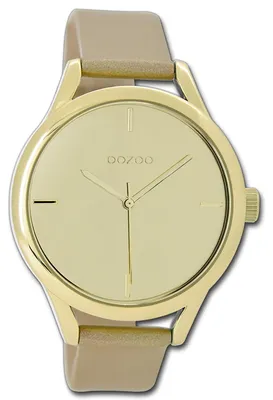 Imagen del producto de Reloj de pulsera Oozoo Damenuhr, correa de cuero beige, movimiento de cuarzo, esfera analógica, modelo D3UOC9141A
