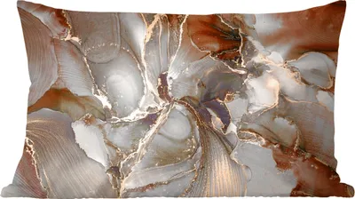 Produktbild von MuchoWow® Zierkissen Sofakissen Wohnzimmer Dekokissen 50x30 cm Grau - Gold - Marmor - Marmoroptik - Wohnzimmerdekoration - Polster mit Photo