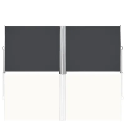 Immagine prodotto di SWANEW Tenda da sole doppia Tende da sole Tenda da sole estensibile Tenda da sole da campeggio Grigio Protezione solare 160x600cm