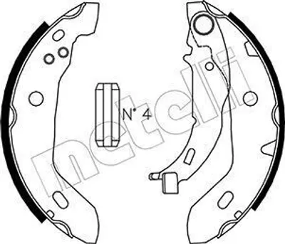 Produktbild von METELLI Bremsbackensatz Trommelbremse Hinten passend für MERCEDES-BENZ A-Klasse (W168) 180,0mm 53-0235