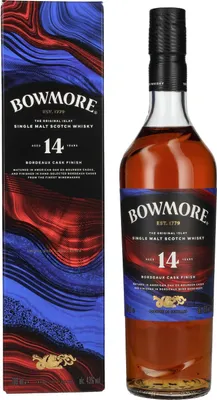 Produktbild von Bowmore 14 Years Old Bordeaux Cask Finish Islay Single Malt 43% Vol. 0,7l in Geschenkbox