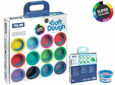 Produktbild von Milan 913316SC, Knetmasse, Mehrfarbig, Kind, 16 Stück(e), Kunststoff-Topf, 16 Farben