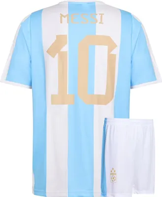 Produktbild von Argentinien Fußball Trikot Set Messi Heim - Kinder und Erwachsene - 140