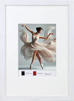 Produktbild von Holzbilderrahmen mit Passepartout Elegantes Design Foto Rahmen Collage Wanddeko HR-5 Poster - Farbe: Weiß | Format: 40x60