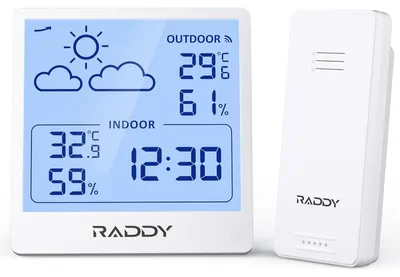 Productafbeelding van Weerstation draadloos, Binnen- en buitenthermometer, hygrometer, 5,0'' TN-display, weersvoorspelling