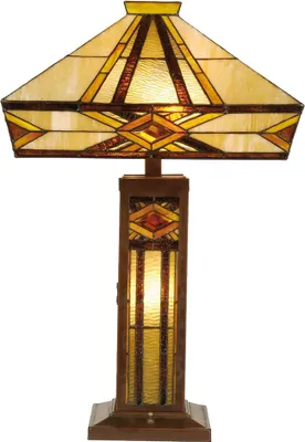 Produktbild von Clayre & Eef Tiffany Tischlampe 42x42x71 cm Beige Braun Glas