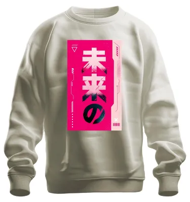Immagine prodotto di Felpa con cappuccio, stile cyberpunk, vaporwave e Y2K, ispirata al futuro del Giappone, taglia L, colore naturale