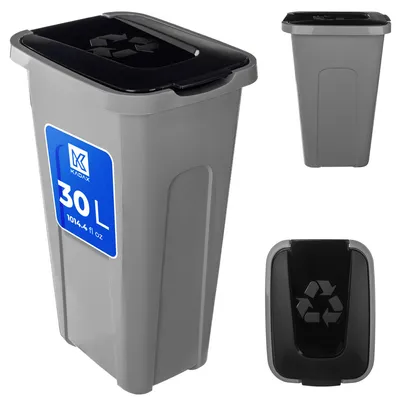 Obrázok produktu pre KADAX odpadkový kôš na triedenie odpadu s objemom 30 l s vekom, čierny