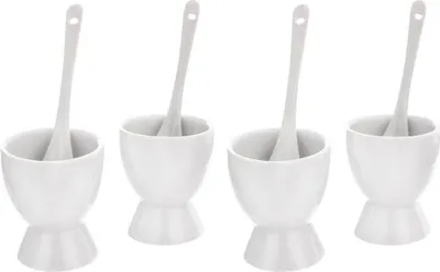 Produktbild von ORION Eierbecher-Set Eieruntersetzer 4 Stück + Löffel