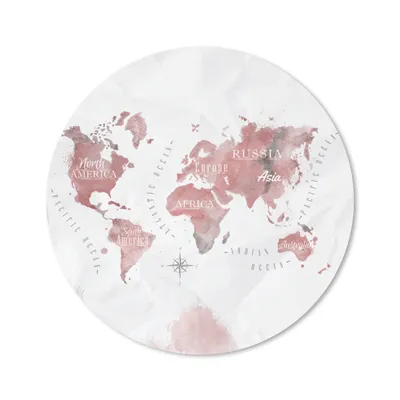 Produktbild von MuchoWow® Mauspad Mousepad Weltkarte - Aquarell - Rot 30x30 cm - Mousepads - Maus Mat - Pad - Mausunterlage - Tischunterlage - Schreibtischmatten