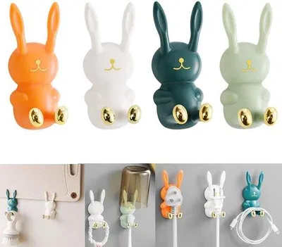 Immagine prodotto di Ganci adesivi per animali, set da 4 pezzi, pratici, decorazione da parete