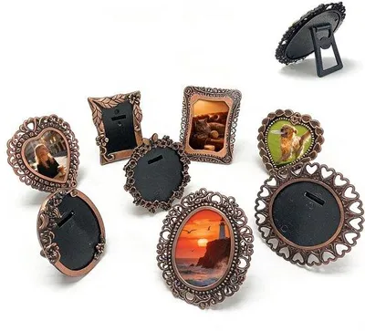 Productafbeelding van Metalen fotolijsten van Altein - Elegante decoratie voor tafel en wand - Set van 8 stuks