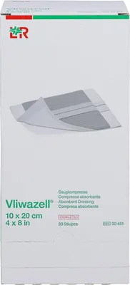 Produktbild von Vliwazell hochsaugfähige Universalkompressen 10 x 20 cm steril, 30 St. Kompressen
