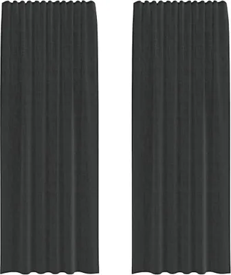 Produktbild von vidaXL Voile Vorhänge mit Stangentaschen 2 Stk. Schwarz