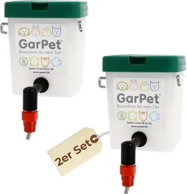 Produktbild von 2er Set Nippeltränke 500 ml Wassertränke Hühnertränke Kükentränke Trinkflasche Kaninchen Hamster Wasserspender Hasentränke Geflügeltränke