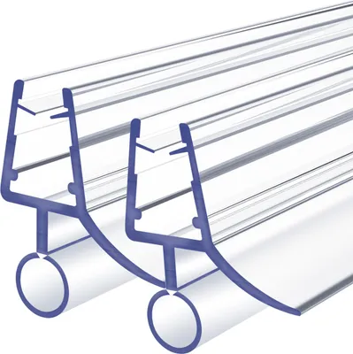 Produktbild von Heilmetz Duschdichtung 2x80cm Duschtür Dichtung, Glasstärke 7-8 mm, Gerade PVC Ersatzdichtung mit Wasserabweiser für Dusche