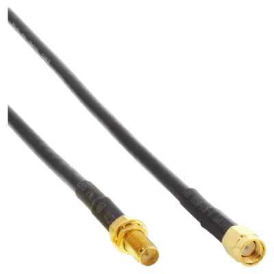 Produktbild von InLine WLAN Kabel, R-SMA-Stecker auf R-SMA-Kupplung, 4m, 4 m, Schwarz