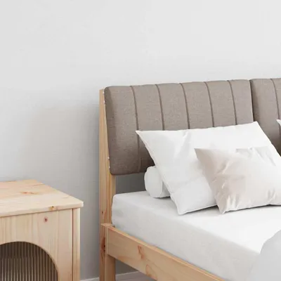 Produktbild von "Schlussverkauf" Gepolstertes Kopfteil 1 pc - Einfach zu reinigen - Taupe 120 cm Massives Kiefernholz C10911