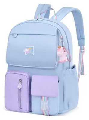 Produktbild von Kinderrucksack Schulranzen für 3-6 Klasse Schüler, Wasserdicht Nylon, Blau Violett