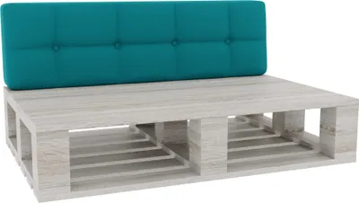 Produktbild von Palettenkissen, Palettenauflagen Sitzkissen Rückenlehne Gesteppt PFG (Rückenlehne 120x40, Azurblau)