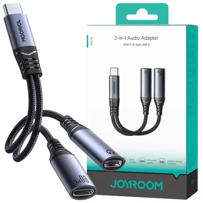 Immagine prodotto di Adattatore Dac 2W1 Joyroom Sy-C03 Usb-C Do 2X Usb-C - Czarny