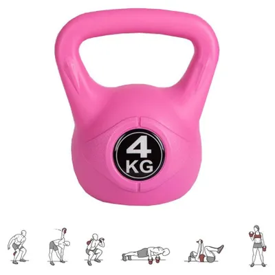 Obrázek produktu pro Kettlebell s ergonomickou rukojetí, váha 4-10 kg, pro posilování svalů doma i v posilovně
