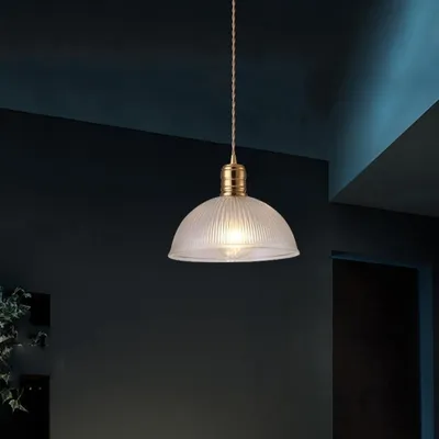 Obrázok produktu pre Zlatá závesná lampa z ručne fúkaného skla do jedálne