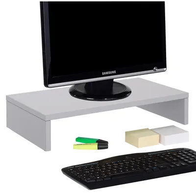 Produktbild von Monitorständer MONITOR, Hellgrau - Schreibtischaufsatz 50 cm, Bildschirmerhöhung ergonomisch, Schreibtisch Organizer schmal für Arbeitszimmer und Homeoffice