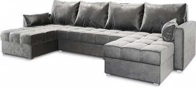 Produktbild von Masseno Ecksofa NAKO mit Schlaffunktion U-Form, Sofa mit Bettkasten, Wohnzimmersofa, Couch, Soffa, Bettsofa, Couchgarnitur- Hellgrau, PAROS 05