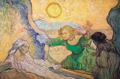 Produktbild von Vincent Van Gogh Kunstdruck Bild - Die Auferweckung Des Lazarus Nach Rembrandt, 1890 (80 x 120 cm)
