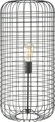 Produktbild von JUST LIGHT Tischleuchte FABIO metall Vintage-Look CAGE Metall Industrial für Filament schwarz Wohnbereich, z.B. Wohnzimmer, Esszimmer, Schlafzimmer, Flur, Büro-/Arbeitszimmer