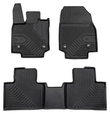 Image de Tapis avant en caoutchouc avec tapis de tunnel pour Lexus RX V depuis 2022 (SUV) – 3 pièces, noirs, sur mesure