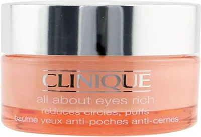 Image de Clinique All About Eyes Rich, crème pour les yeux, pour femmes, convient à tous les types de peau, réduit les cernes, apaise les irritations, hydrate, nourrit, améliore l'apparence, pour tous les âges, pot
