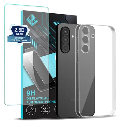 Produktbild von Handyhülle für Samsung Galaxy A26 5G mit 9H Displayglas Displayschutz Hülle Transparent Flexibel Elastisch Case Cover Backcover Schutzhülle