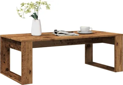 Image de Maison Exclusive - Table basse aspect bois ancien 102x50x35 cm Matériau dérivé du bois