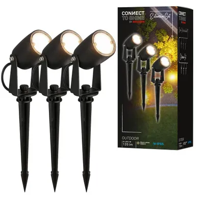 Immagine prodotto di CONNECT TO SHINE Set di espansione Iris con set di 3 faretti da giardino a LED, IP65