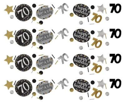 Produktbild von amscan Konfetti Zahl 70 Sparkling Celebration schwarz/gold/silber 34g