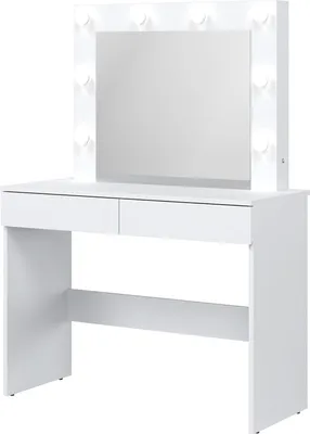 Produktbild von Schminktisch REMI RM16 mit Spiegel 2 Schubladen und Led licht Weiß