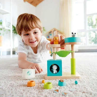 Immagine prodotto di Hape set da gioco per gatti accessori in legno - giocattolo educativo