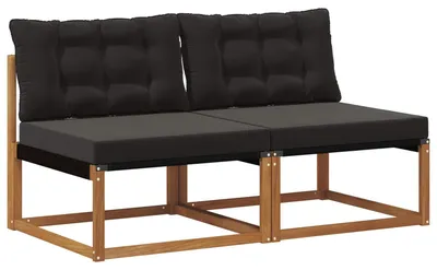 Zdjęcie produktu dla vidaXL 2-osobowa sofa ogrodowa z litego drewna akacjowego i tkaniny Textilene