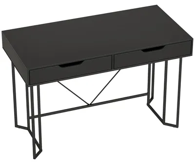 Obrázek produktu pro Malý černý počítačový stůl se zásuvkami, 120 cm