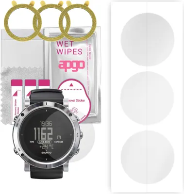 Produktbild von apgo 3 Stück Schutzfolie, klar, kompatibel mit Suunto Core Smartwatch, Hydrogel Displayschutzfolie mit Positionierhilfe, Displayfolie, robust und kratzfest