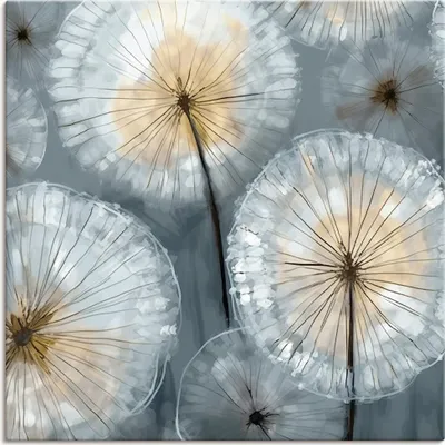 Produktbild von ARTland Leinwandbild Abstrakte Pusteblumen Wiese Größe: 50x50 cm